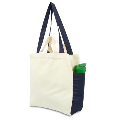 Cotton Bag with a Sewn-in Bottom and Side Pockets for Printing
